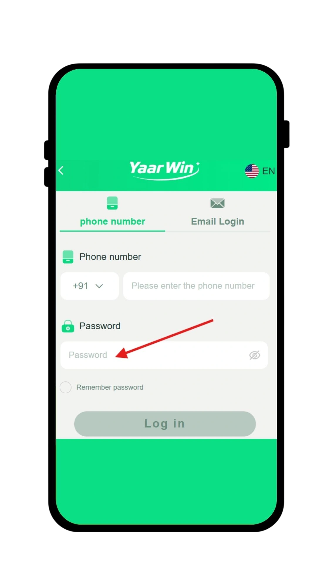 Type the password you created